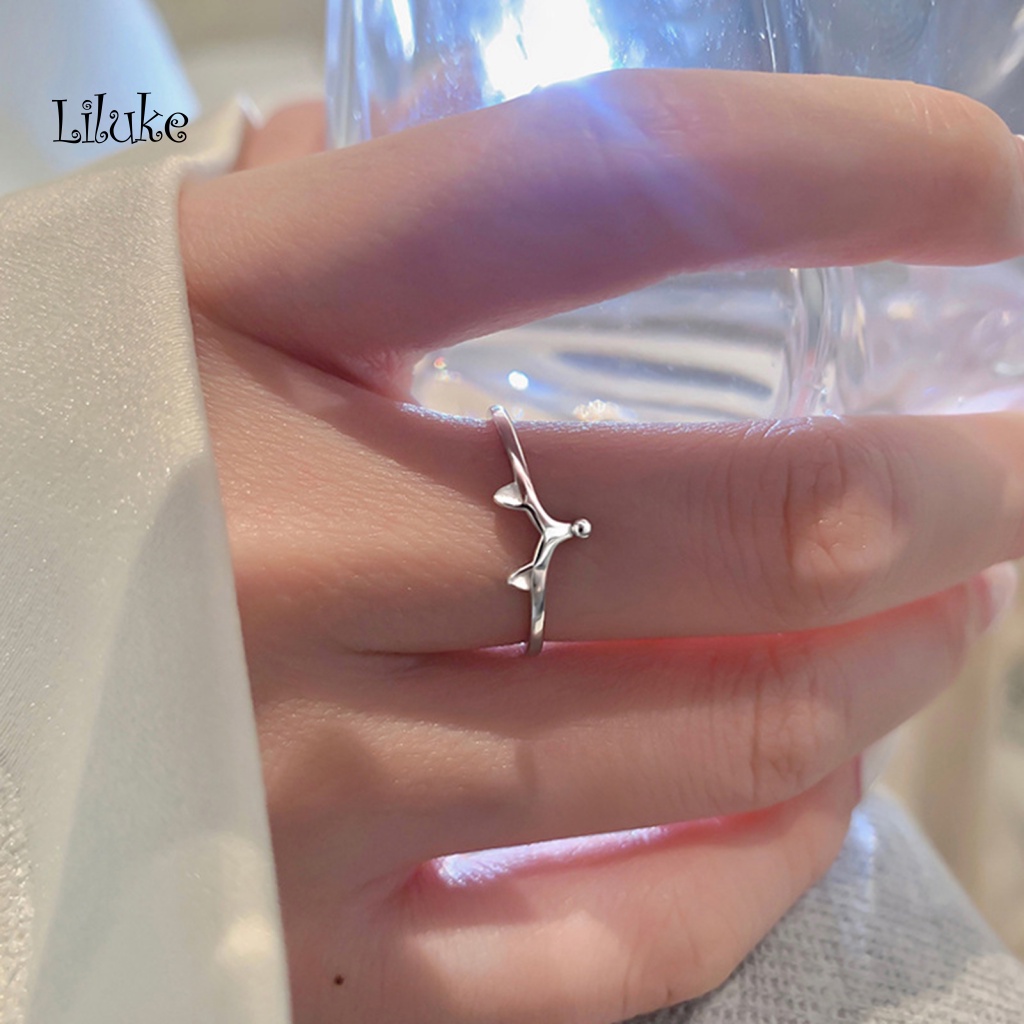 Nhẫn Hở Mạ Vàng Trắng Hình Chú Cáo Nhỏ Dễ Thương Không Gây Dị Ứng