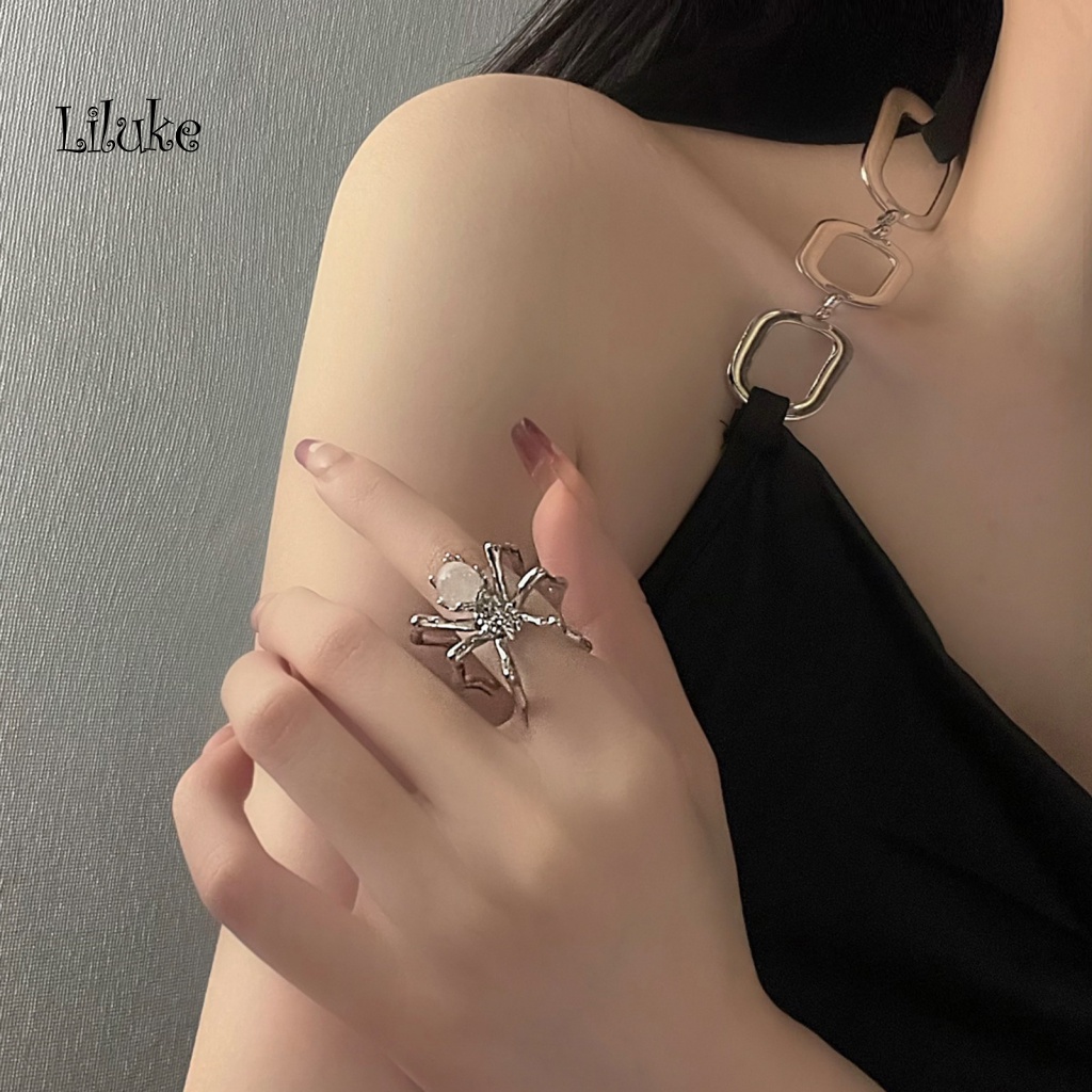 Nhẫn Hợp Kim Mạ Vàng Trang Trí Hình Nhện Đính Đá Thời Trang Cho Nữ