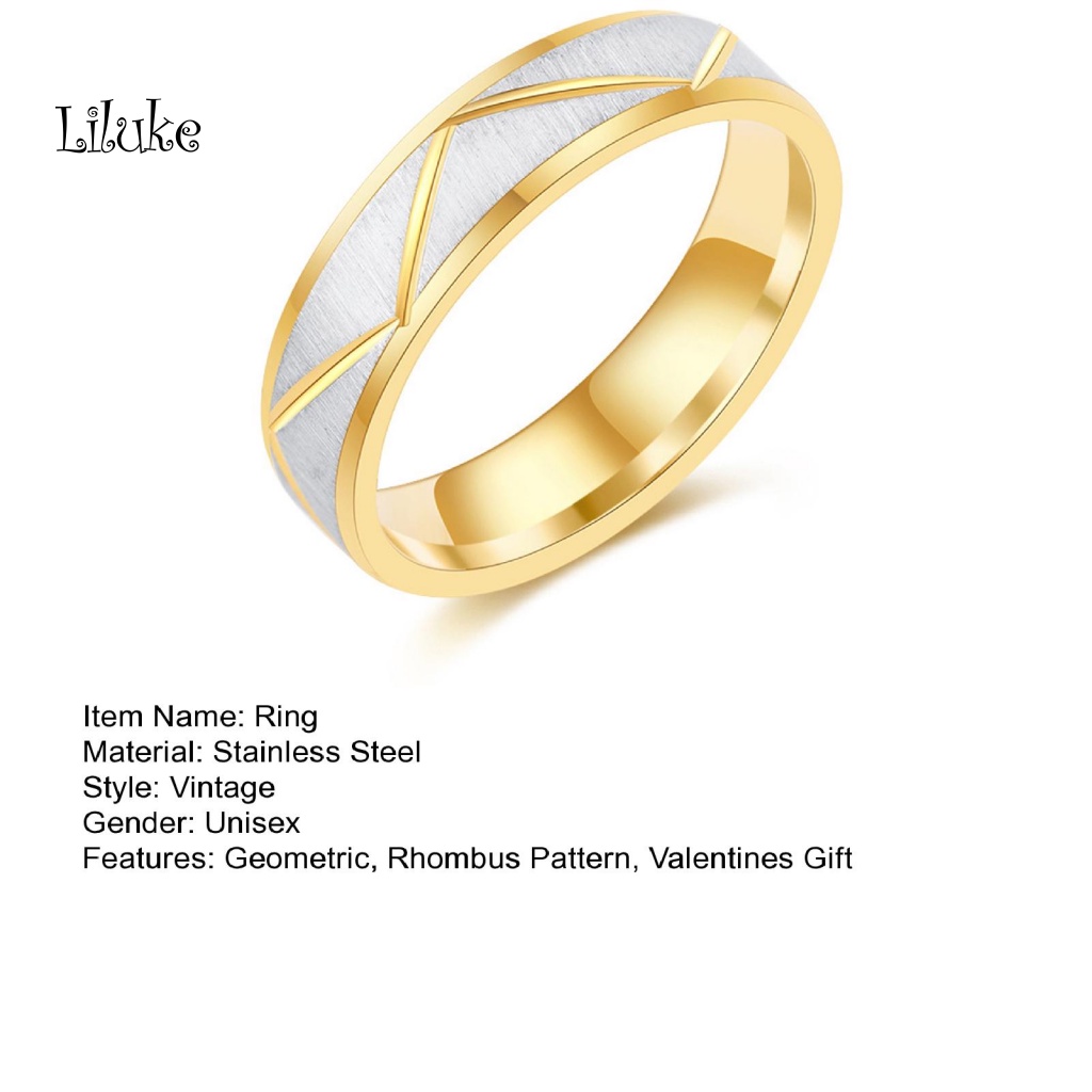 Lk Nhẫn Unisex LK Họa Tiết Hình Học Vintage Sáng Bóng Phù Hợp Làm Quà Valentines Trang Sức Kỷ Niệm Cho Cặp Đôi
