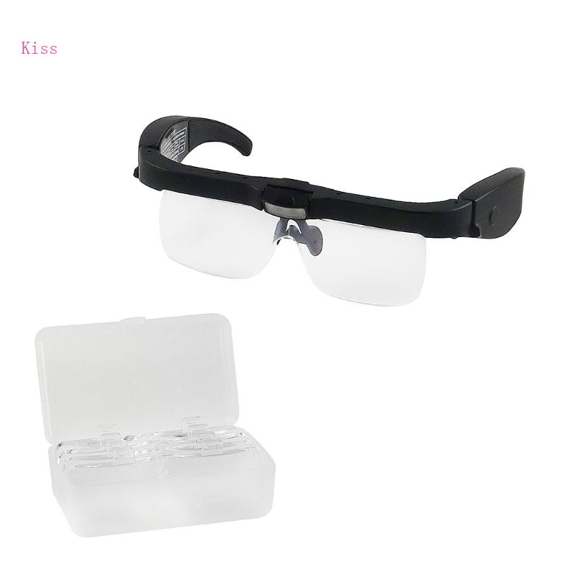 Kính Lúp Đeo Đầu Phóng Đại 150D 200D 300D 2 5X4 0X Có Đèn LED Có Thể Sạc Lại Dùng Trong May Vá