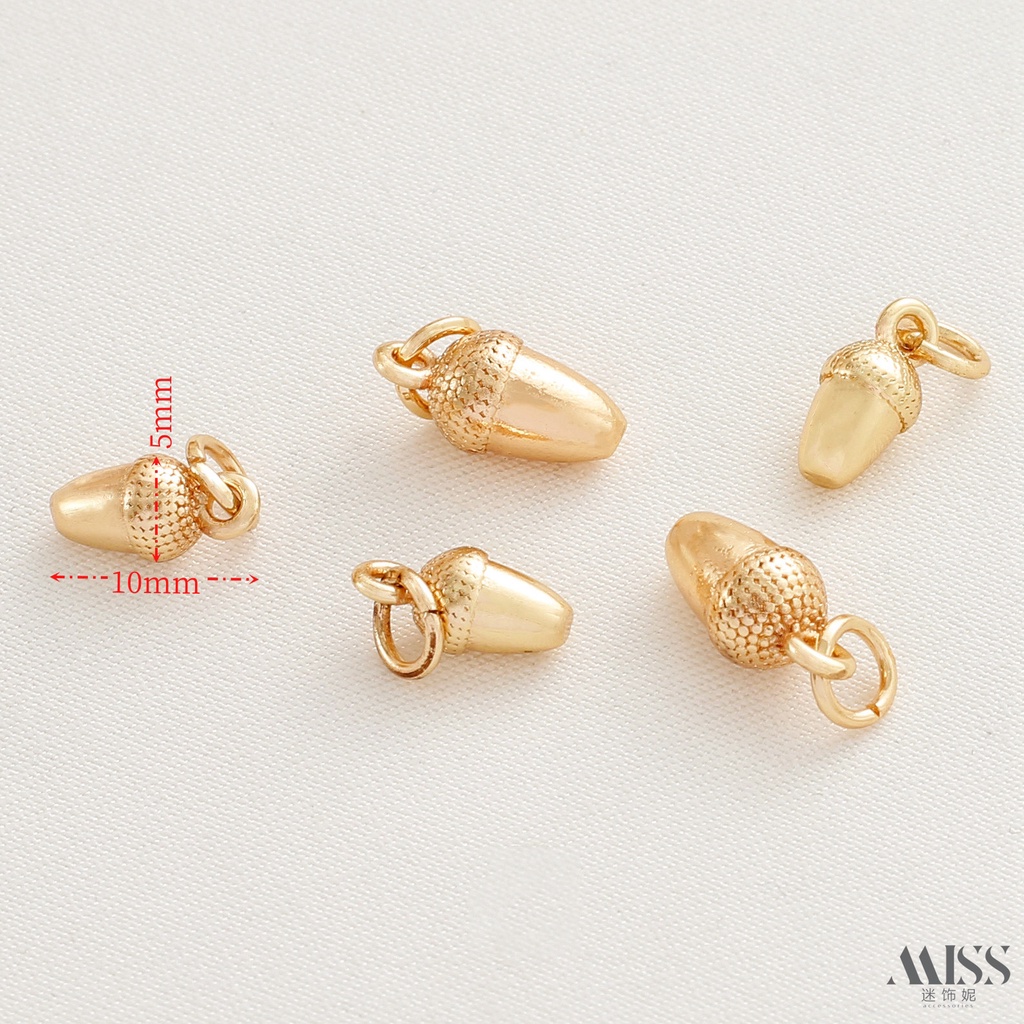 Set 10 Mặt Dây Chuyền Hình Nón Nhỏ Màu Sắc Vàng 14K Làm Trang Sức Thủ Công diy