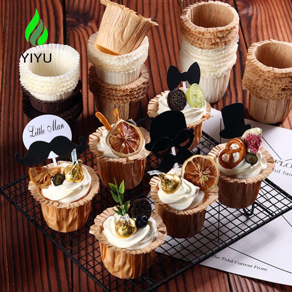 YIYU Set 30 Cốc Giấy Làm Bánh Trứng Chịu Nhiệt Cao Tiện Dụng