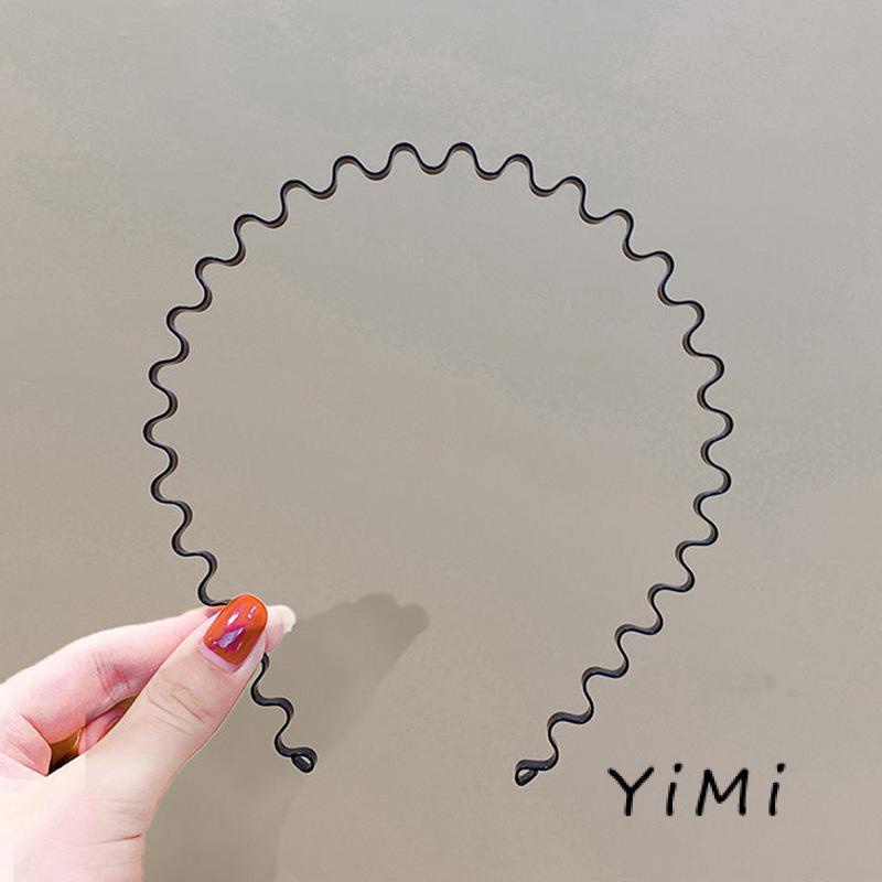 Băng đô lượn sóng màu đen co giãn phong cách thể thao tiện lợi cho nam và nữ