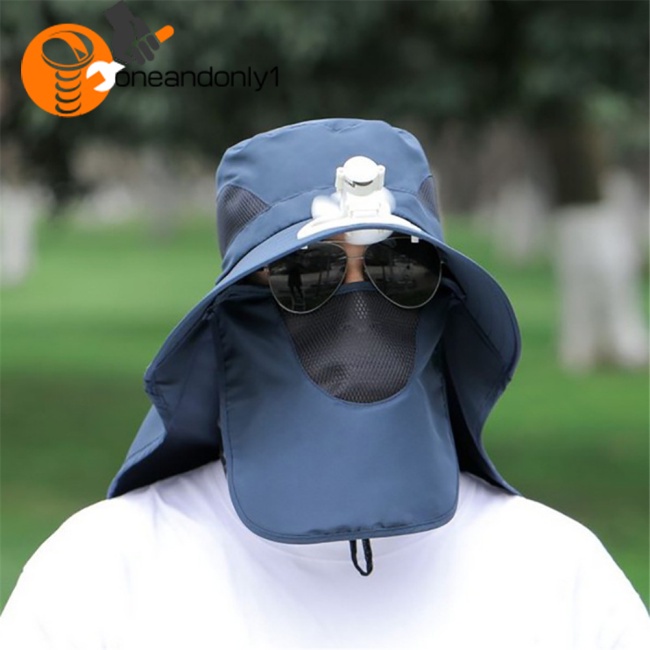Mũ Chống Nắng Rộng Vành Kèm Quạt Che Mặt Và Cổ Tiện Dụng Cho Hoạt Động Thể Thao Ngoài Trời