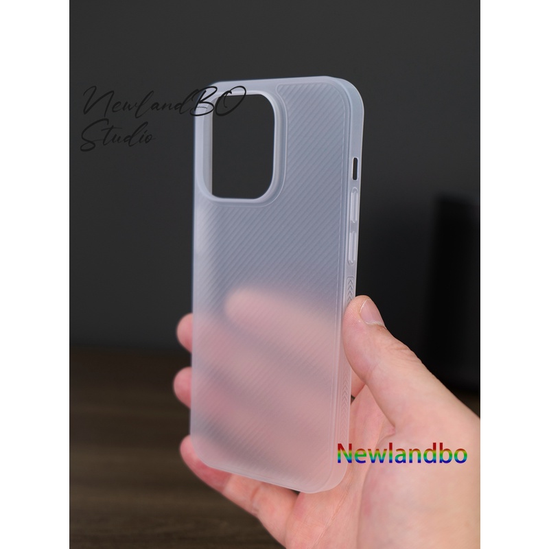 Ốp Điện Thoại Nhựa Trong Mờ Siêu Mỏng Họa Tiết Gợn Sóng Trắng Đen Cho iPhone 15 14 13 12 11 Pro max