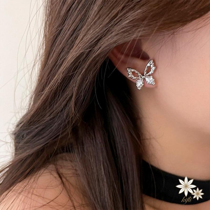 Bông Tai Mạ Bạc 925 Hình Bướm Siêu Nữ Tính Sang Trọng