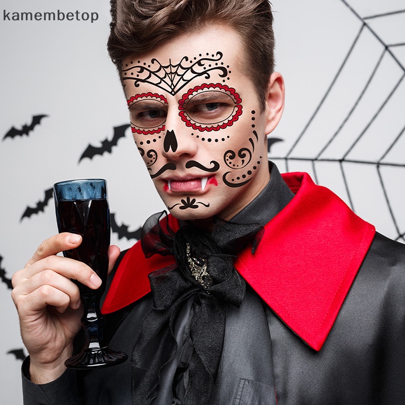 1 Hình Xăm Dán Họa Tiết Khuôn Mặt Ngộ Nghĩnh Phong Cách Halloween