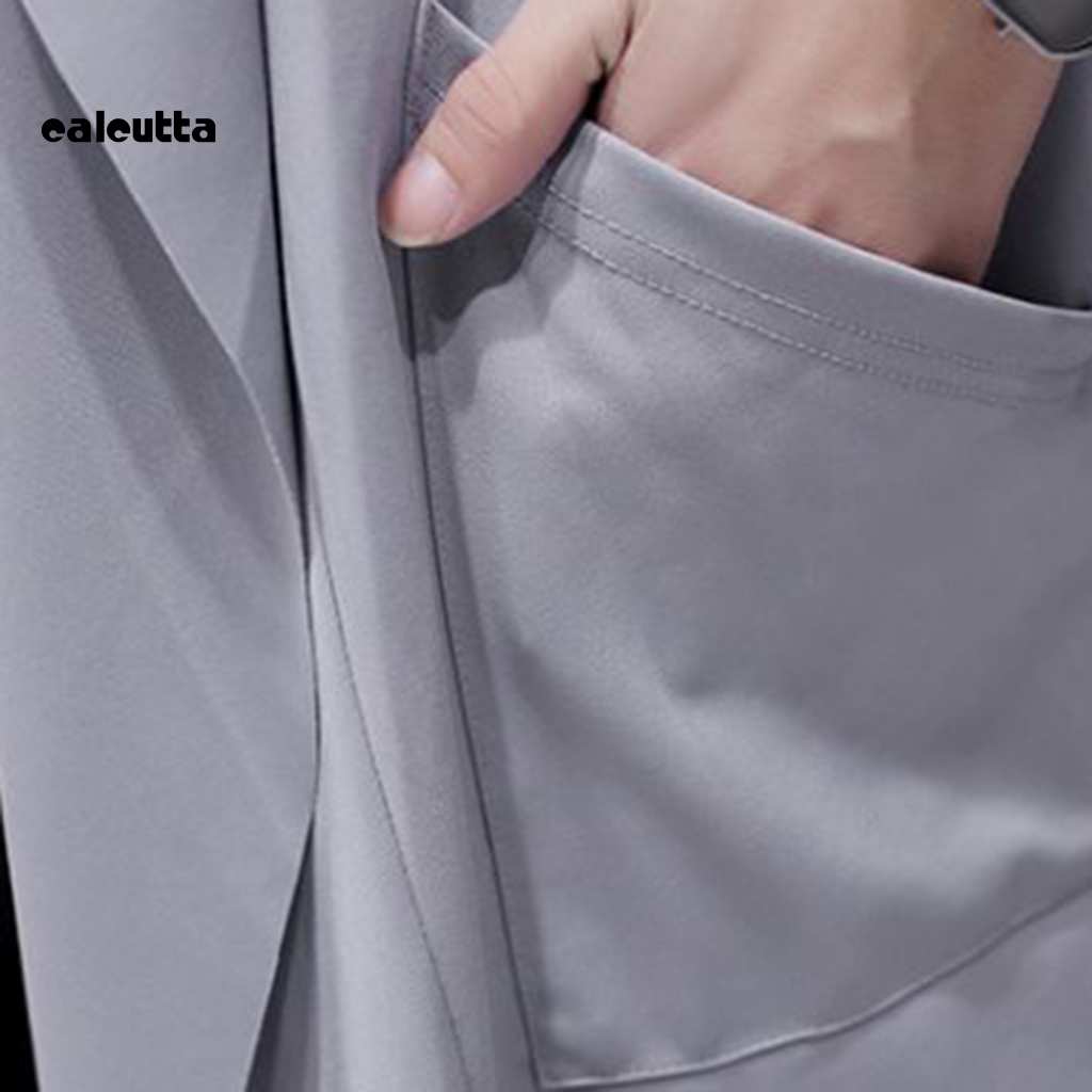 [calcutta] Áo Choàng Dài Đến Giữa Bắp Chân Dáng Ôm Màu Trơn Kích Thước Lớn Cho Nam Giới