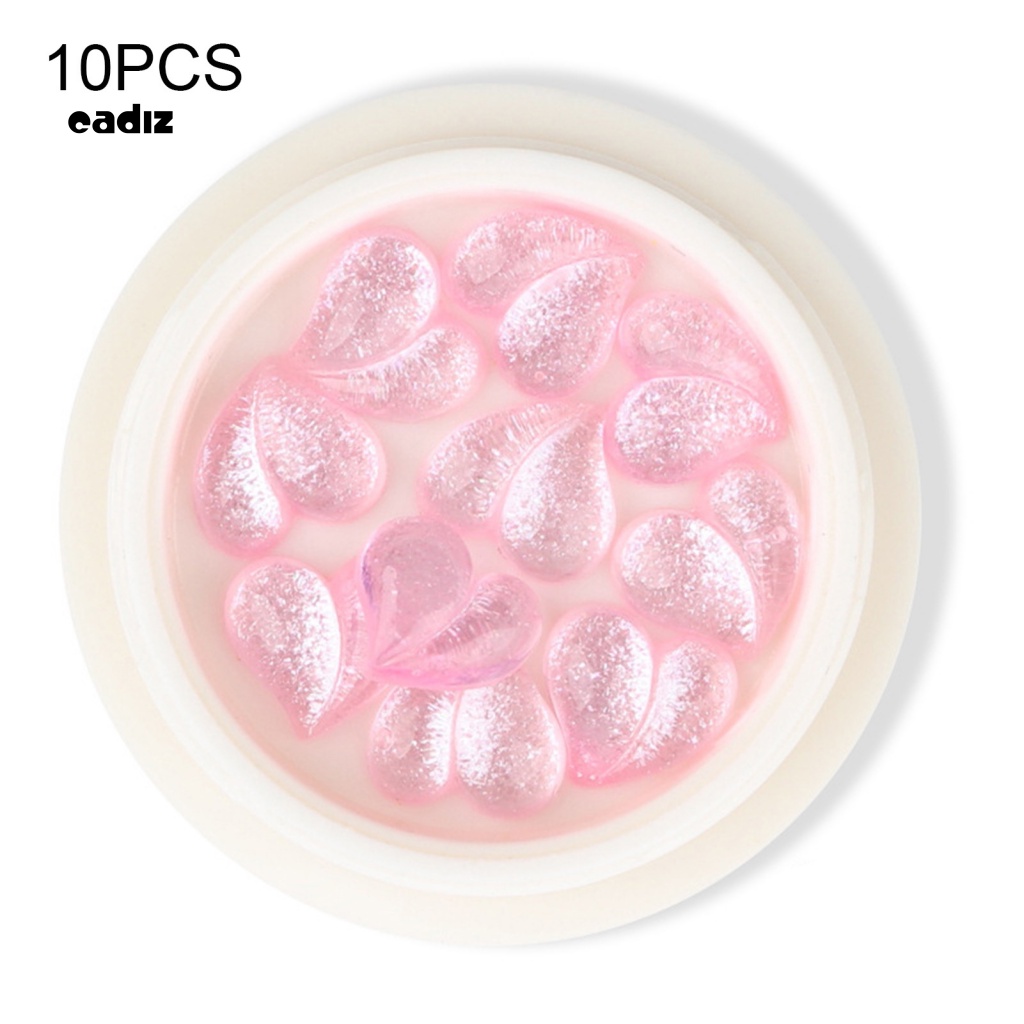 Set 10 Hộp Phụ Kiện Trang Trí Móng Tay Nghệ Thuật Ba Chiều Đế Phẳng Hình Quả Đào Ba Chiều Bằng Nhựa Resin Trong Suốt