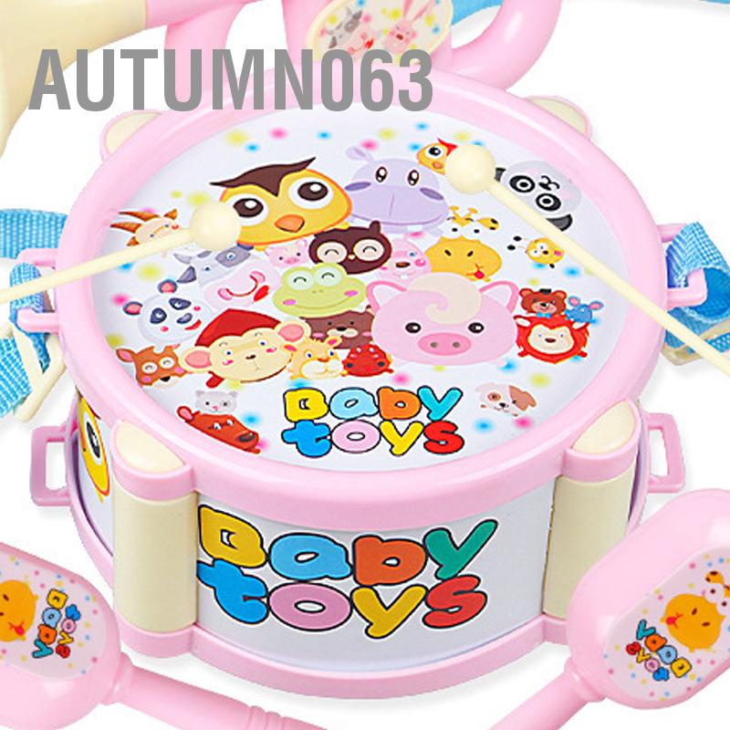 Autumn063 6 Cái Trẻ Em Trống Bộ Dụng Cụ Giáo Dục Sừng Lục Lạc Nhạc Cho