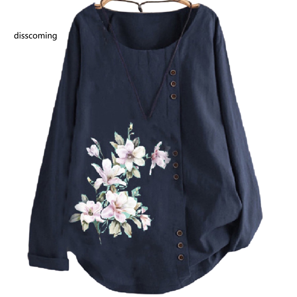 Áo Thun In Hình SL SL SL SL SL Thời Trang Cá Tính| Áo Sơ Mi Vải Mềm Tay Dài Cài Nút In Hoa Kiểu Vintage Thời Trang Mùa Xuân Thu / Xuân