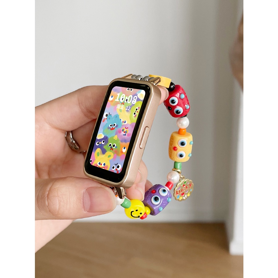 Dây Đeo Thay Thế Chất Liệu Silicon Màu Cầu Vồng Xinh Xắn Cho Redmi Band 2 Xiaomi Mi Band 8 Active