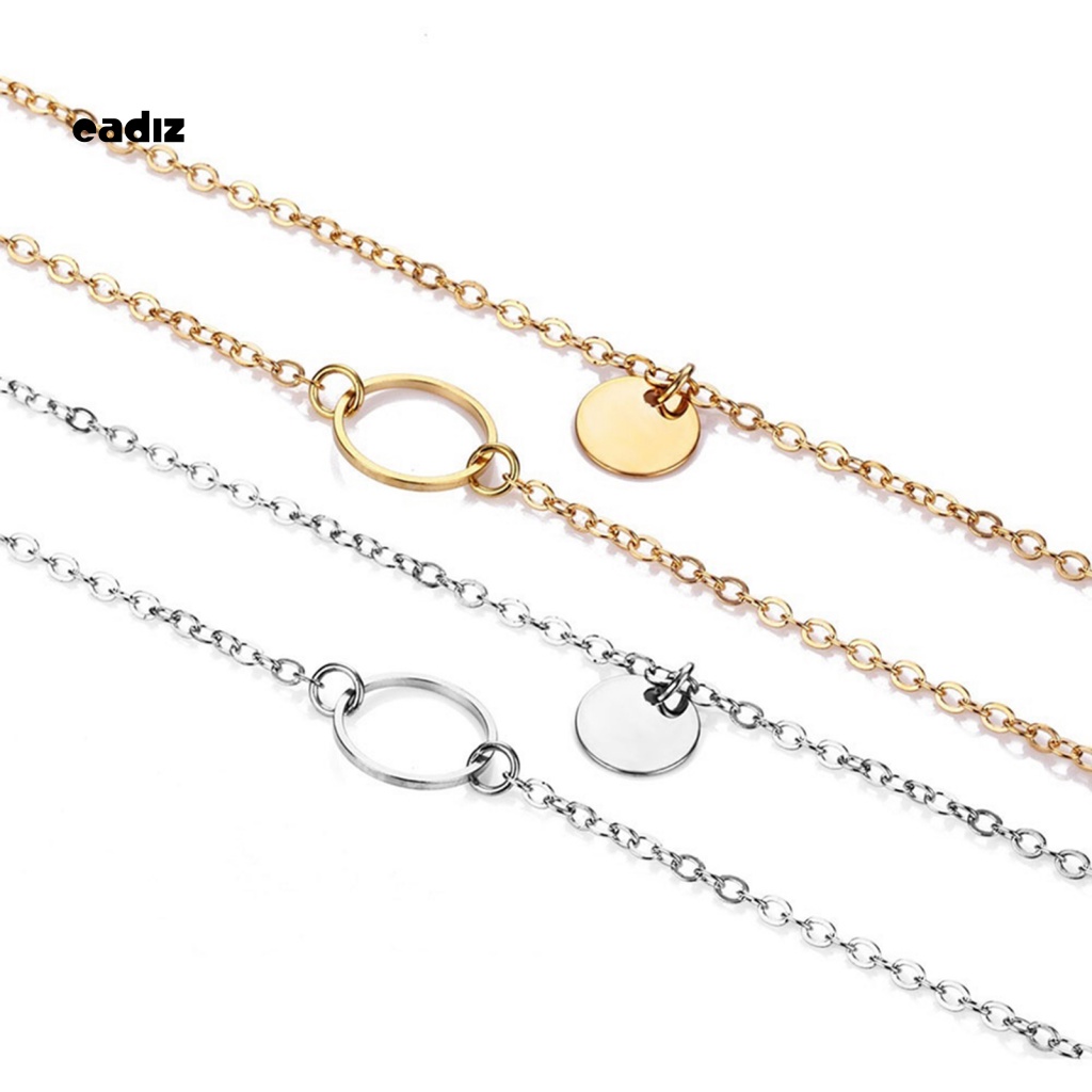 Vòng cổ Hai Lớp Mặt Tròn Thoải Mái 2 Màu Tùy Chọn