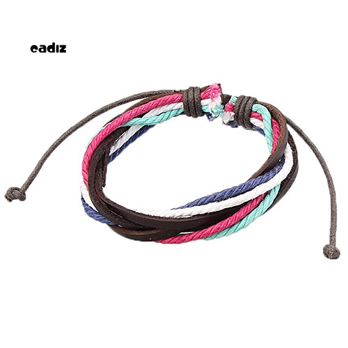 Vòng Tay Bện Dây Giả Da Với Mặt Dây Phong Cách Punk Unisex