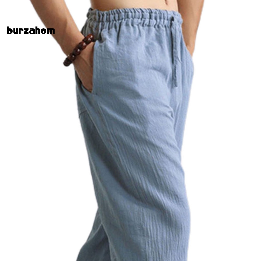 Quần Dài Lưng Thun Màu Sắc Đơn Giản Thoáng Khí Thời Trang Đường Phố Cho Nam