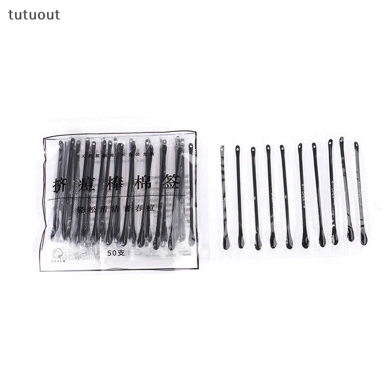 Bộ 50 Tăm Bông Cotton Dùng Để Nặn Mụn Đầu Đen