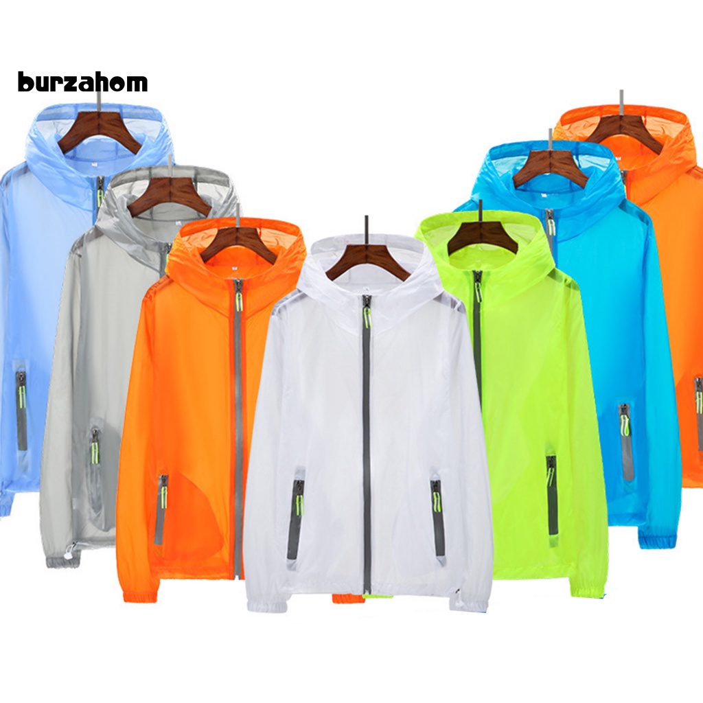Áo Khoác Chống Nắng Tia UV Mỏng Mượt Mà Có Túi Khóa Kéo Và Dải Phản Quang Dành Cho Nam Và Nữ