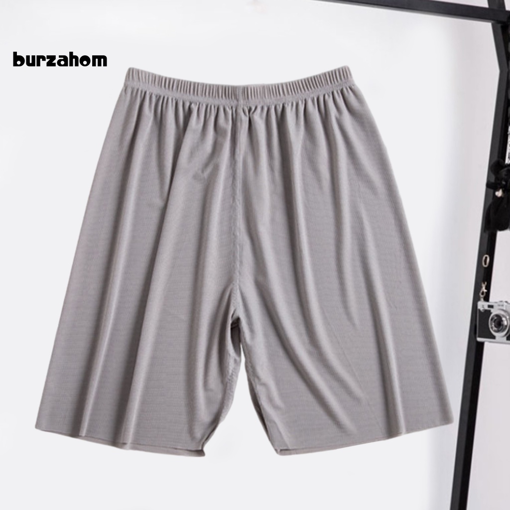 Bur Quần Short Ngủ Bằng Lụa Lạnh Ống Rộng Lưng Thun Co Giãn Thoáng Khí Dễ Lên Màu Có Gân Dành Cho Bạn Nam Mặ