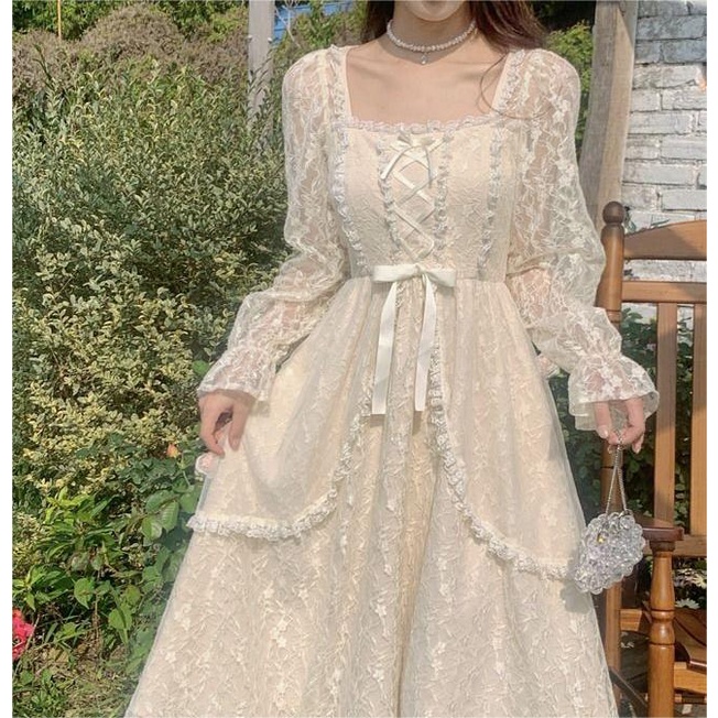 Đầm Cổ Vuông Phong Cách Pháp Nhẹ Nhàng