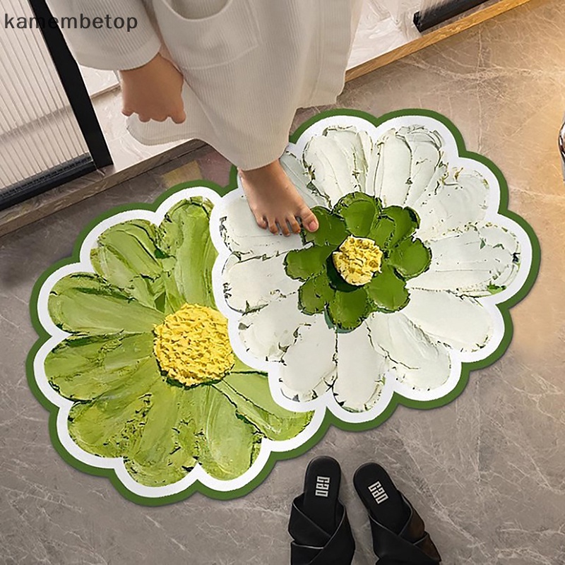 Tấm Lót Chén Dĩa / Cốc Nước Hình Bông Hoa Thấm Hút Nước Chống Trượt Tiện Dụng Cho Nhà Bếp