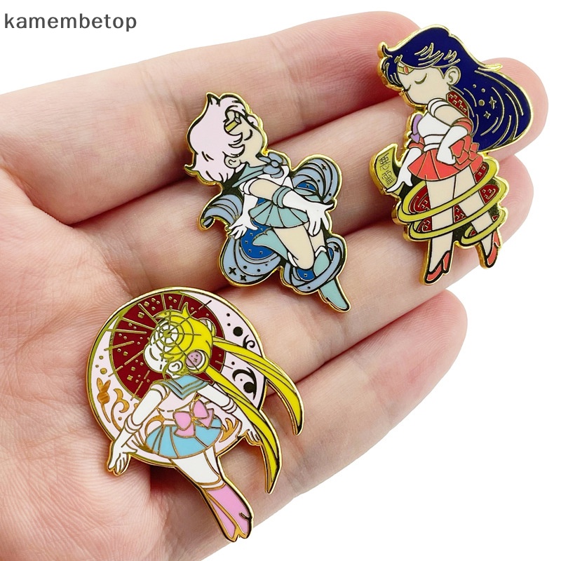 Ghim Cài Áo Kim Loại Hình Nhân Vật Hoạt Hình Anime Kawaii Tsukino Usag Mizuno Ami