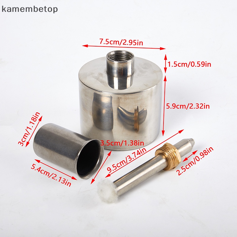 Đèn Phòng Thí Nghiệm Hóa Học 200ml Bằng Thép Không Gỉ + Đồng Thau Kèm Dây Bấc Làm Đồ Da Thủ Công