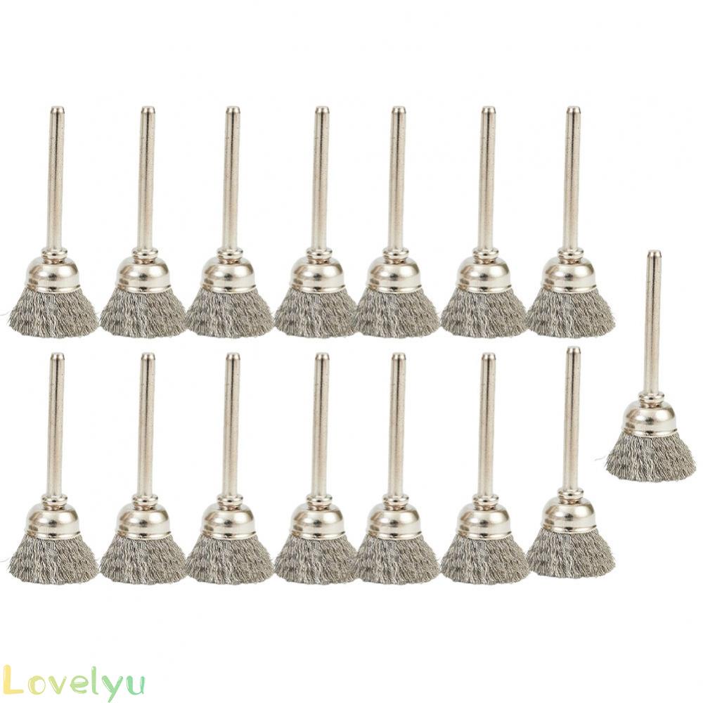 ⭐READY STOCK ⭐15pcs 15mm Stainless Steel Wire Cup Wheel Brushes Polishing Brush for RotaryTool