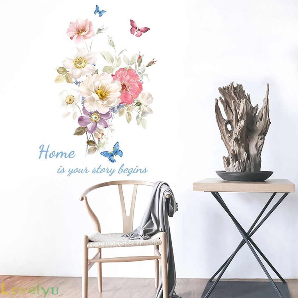 ⭐READY STOCK ⭐Peony Flowers Wall Stickers Beautiful Floral Wall Decals Removable DIY Art Mural