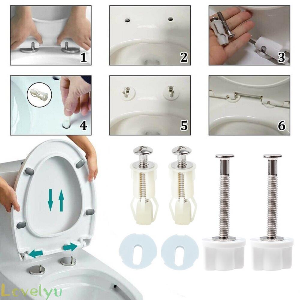 ⭐READY STOCK ⭐Top Fix Toilet Screws Nut Cover Lid Pan Fixing WC Blind Hole Fitting Kits