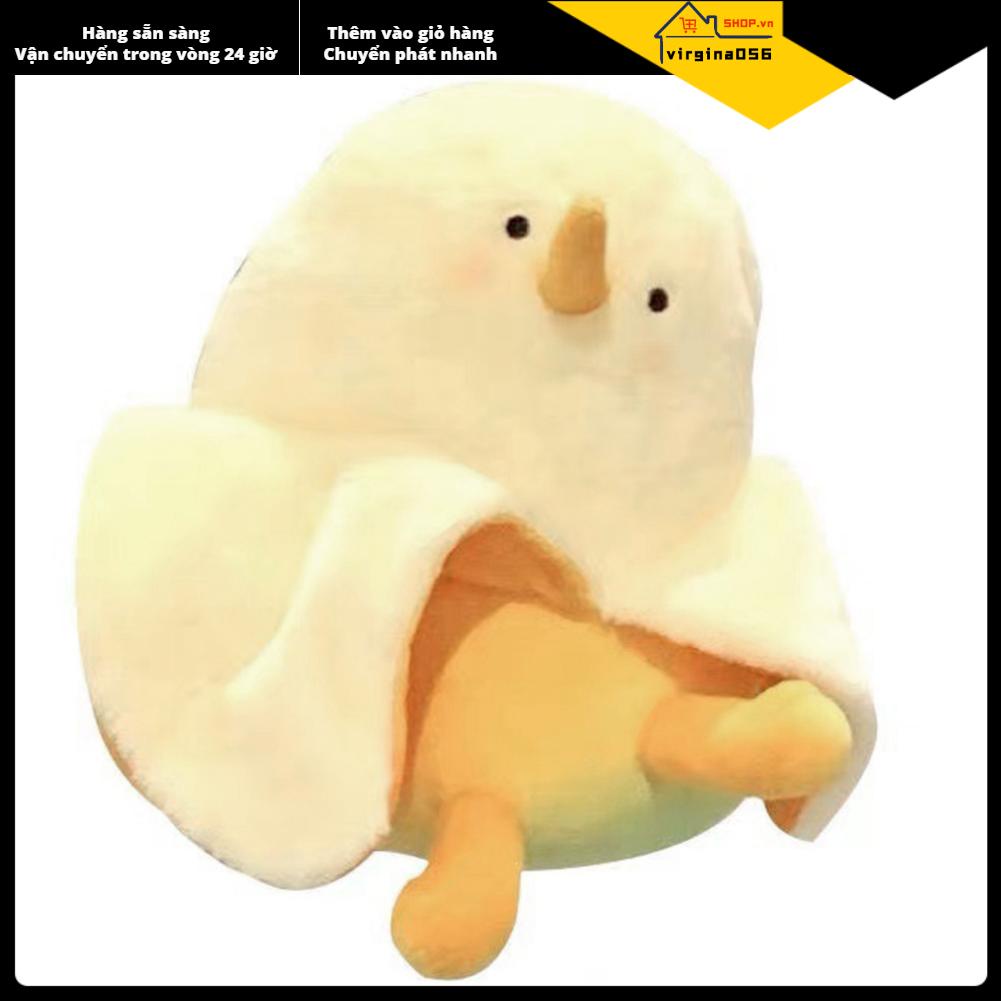 Virgina056 Fluffy Chicken Đồ chơi sang trọng Phim hoạt hình dễ thương Mềm mại thoải mái Chick cho bạn đồng hành khi ngủ