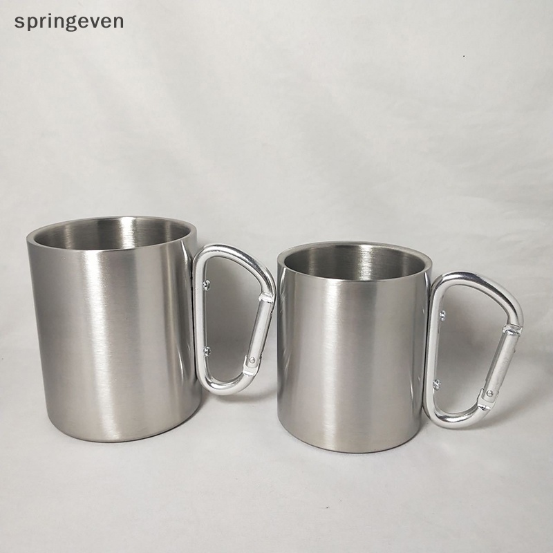 Cốc Uống Nước Bằng Thép Không Gỉ Hai Lớp Chịu Nhiệt 220 / 300ml Isolag Có Móc Treo