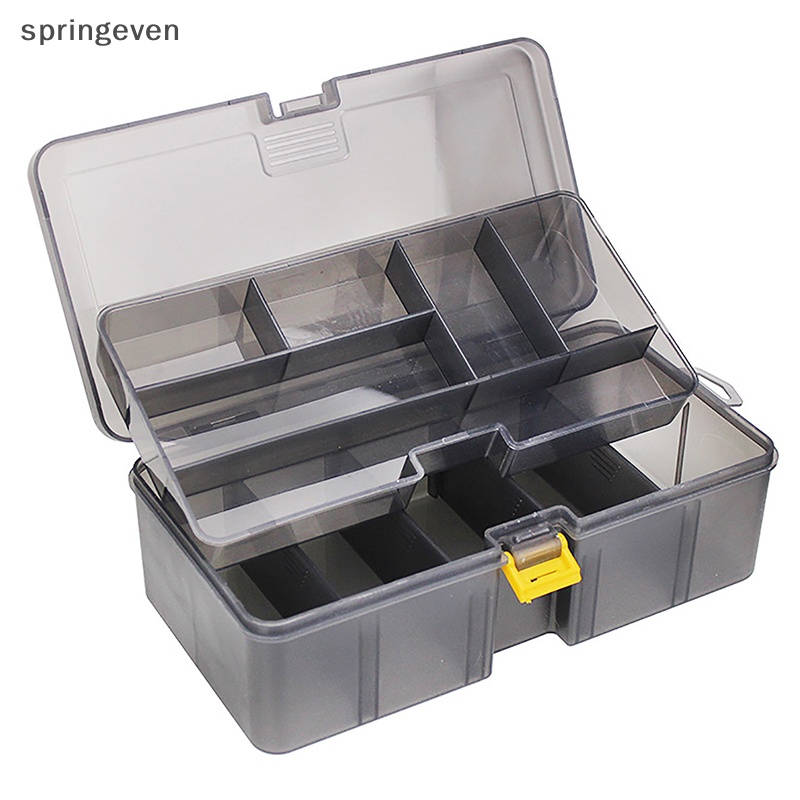 Hộp Đựng Mồi Câu Cá Giả Bằng Nhựa Pp Hai Lớp Màu Sắc Xám