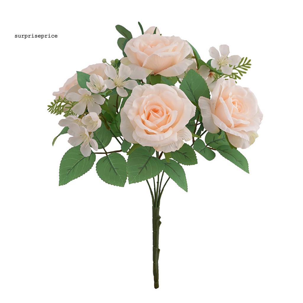 1 Bó 7 Bông Hoa Hồng Nhân Tạo Trang Trí Tiệc Cưới