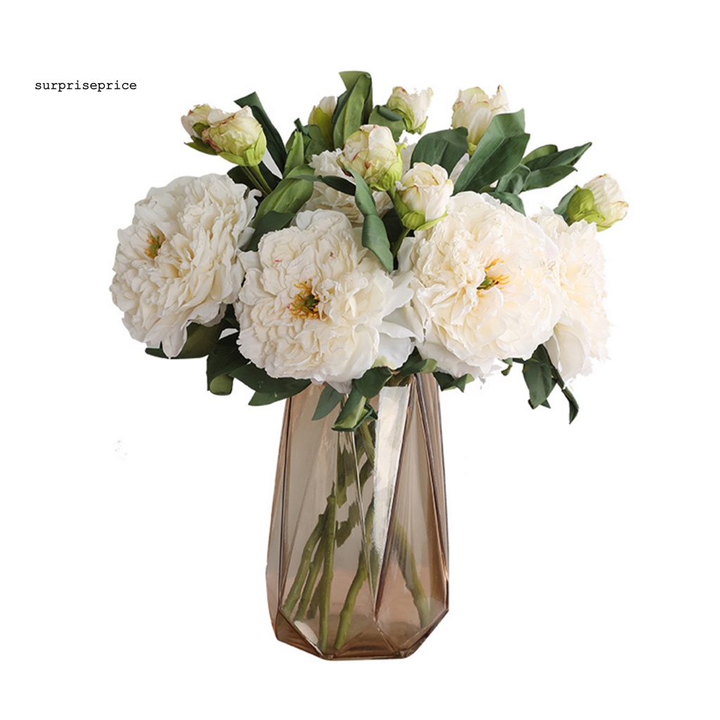 Bó Hoa Mẫu Đơn Giả Bằng Lụa Không Dây Màu Sắc Sống Động Trang Trí Phòng Ngủ / SPA