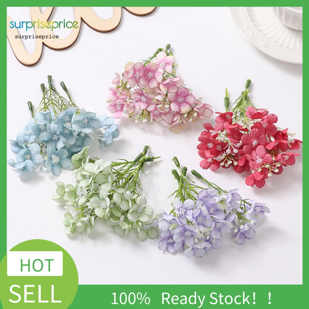 Set 10 Bông Hoa Cẩm Tú Cầu Nhân Tạo Dùng Để Trang Trí Tiệc Cưới