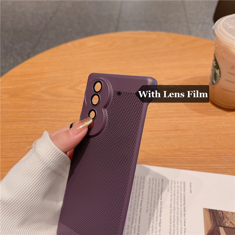 Ốp Điện Thoại PC Cứng Không Khung Dạng Lưới Tản Nhiệt Thoáng Khí Cho Honor 80 Pro