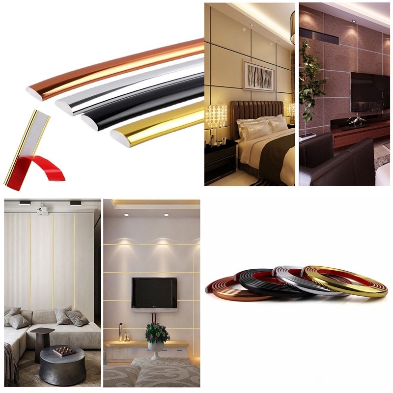 Cuộn Dây Dán Viền Tường 3D Bằng PVC Chống Thấm Nước Độc Đáo Trang Trí Nhà Cửa