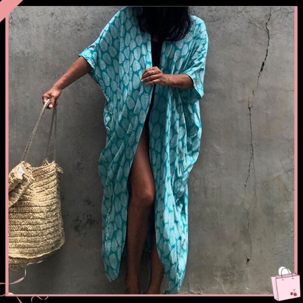 {Soltweter} Bộ Đồ Bơi Bikini Che Phủ Toàn Thân Chống Nắng Tay Lửng In Họa Tiết Lá