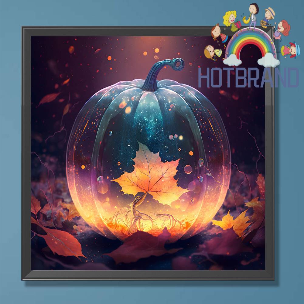 Tranh Đính Đá Kim Cương Toàn Bộ 5D DIY Hình Vẽ Bí Ngô