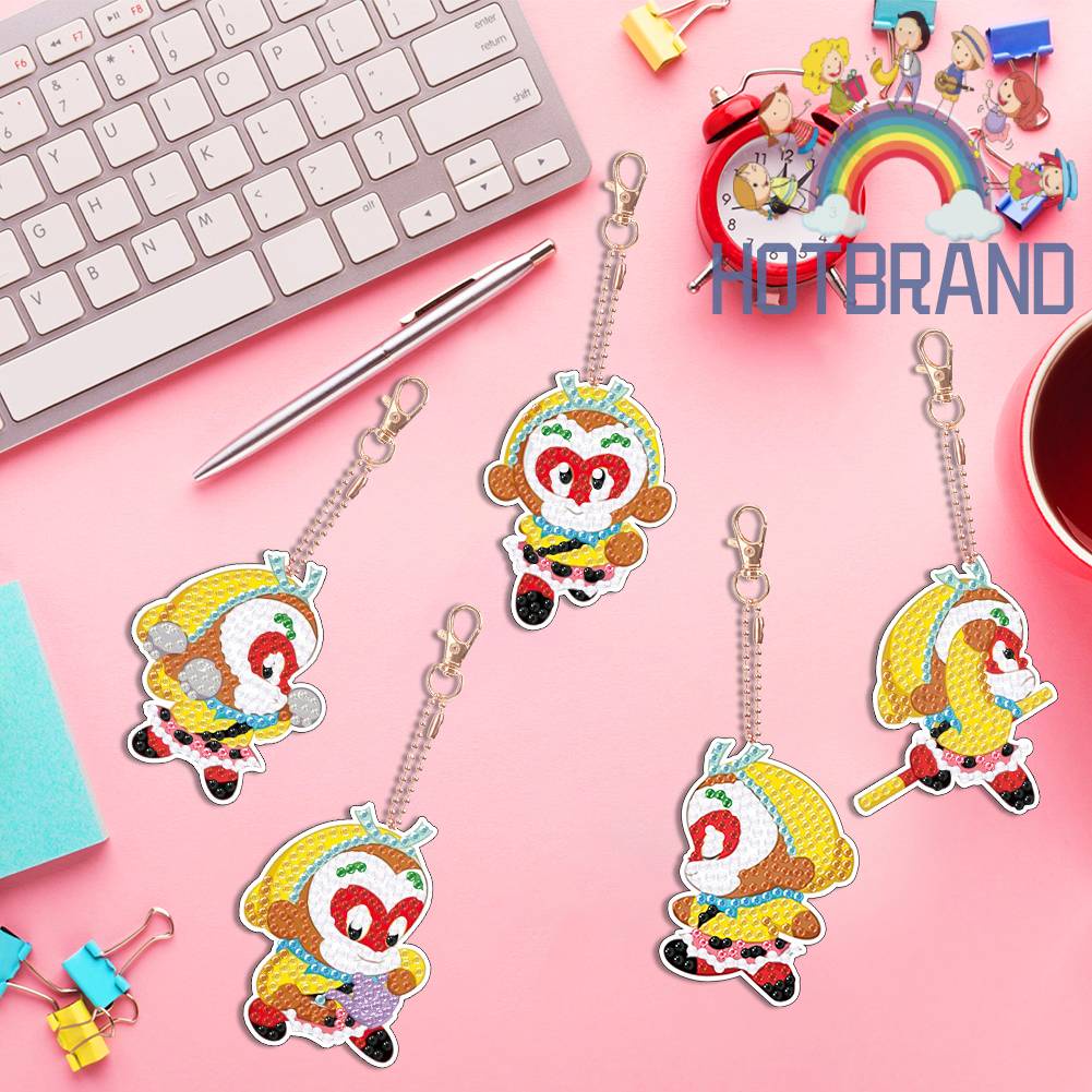 Móc Khóa Hai Mặt Đính Đá Kim Cương DIY