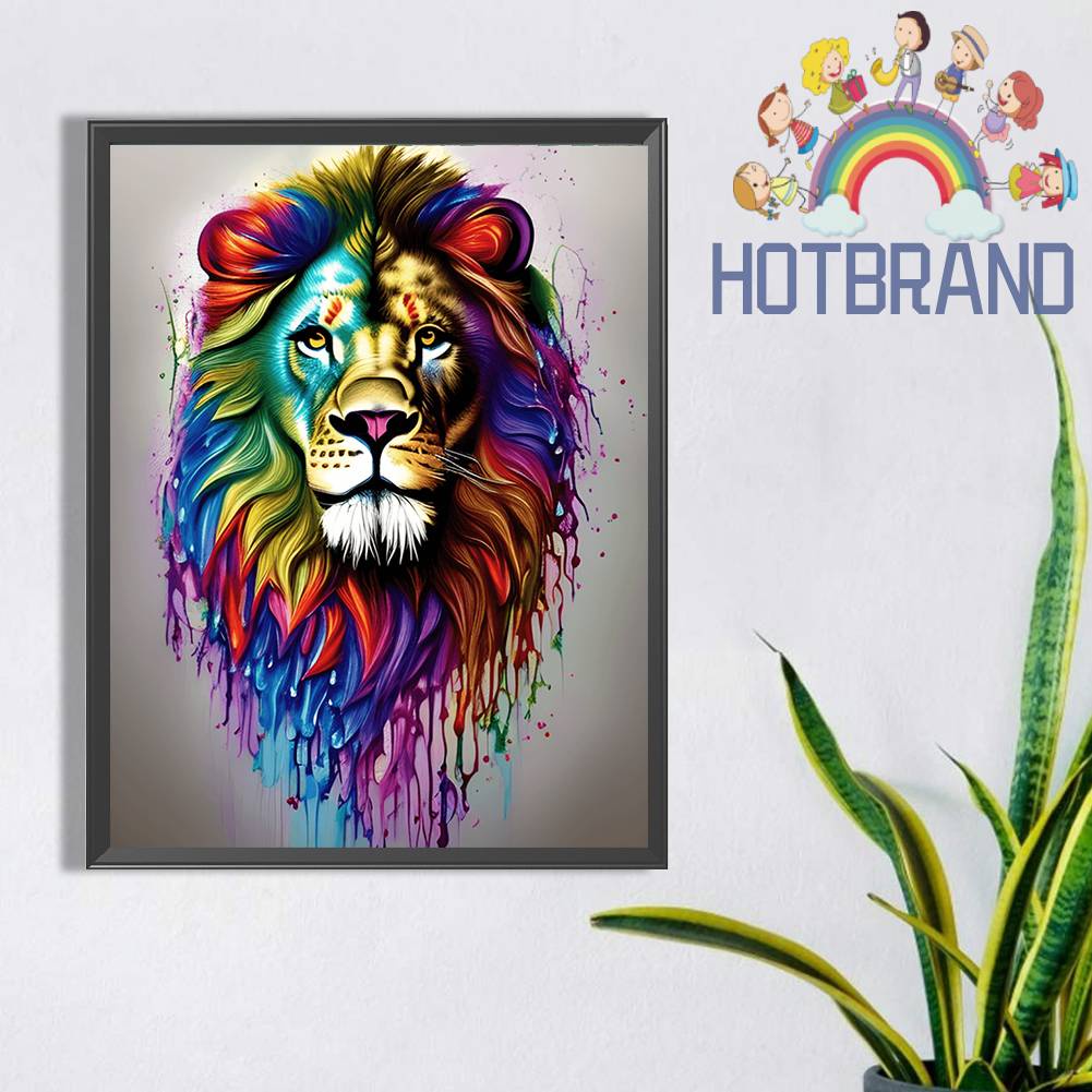 Tranh Đính Đá Kim Cương Toàn Bộ 5D DIY Hình Vẽ Sư Tử