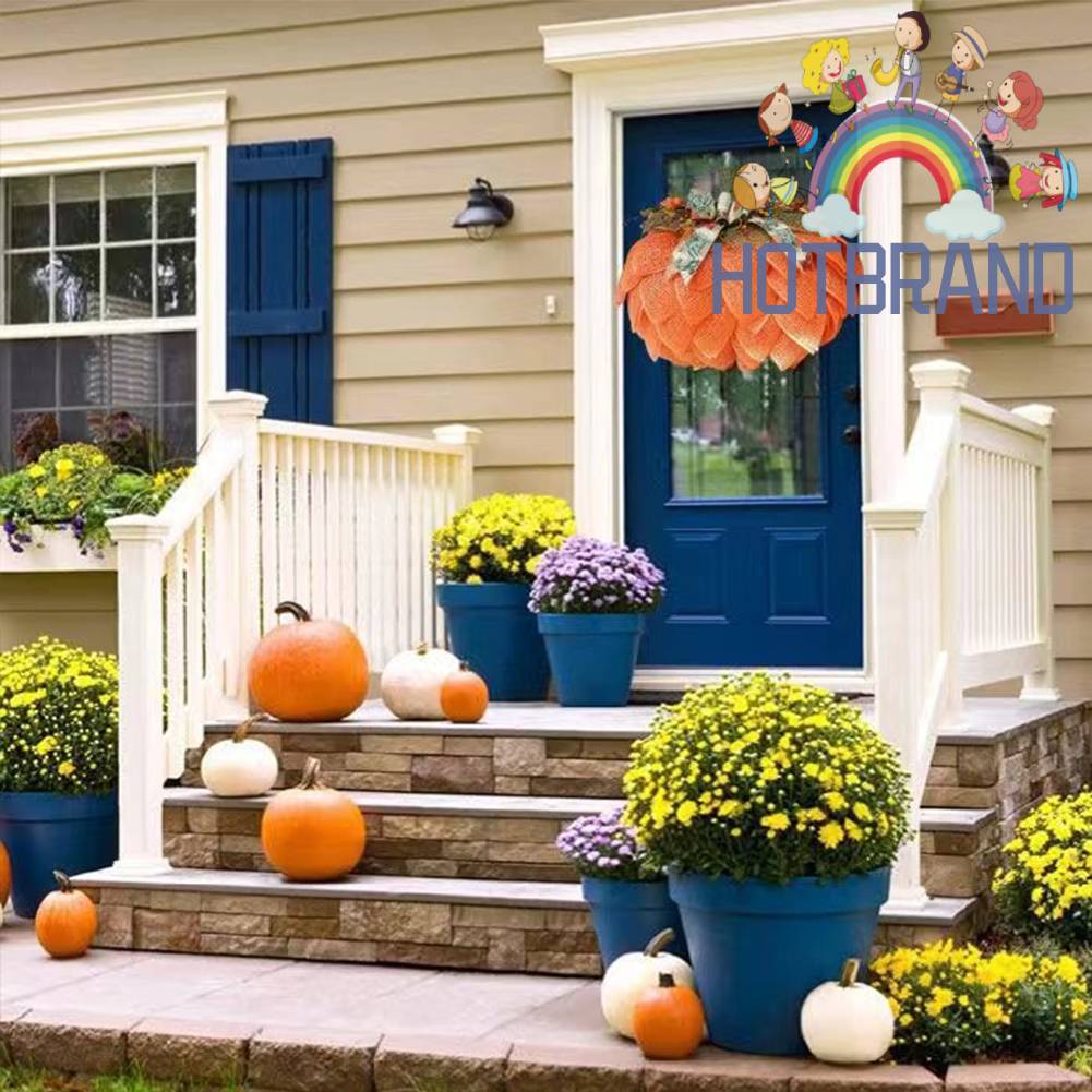 Vòng Hoa Bí Ngô Treo Cửa Trang Trí Halloween