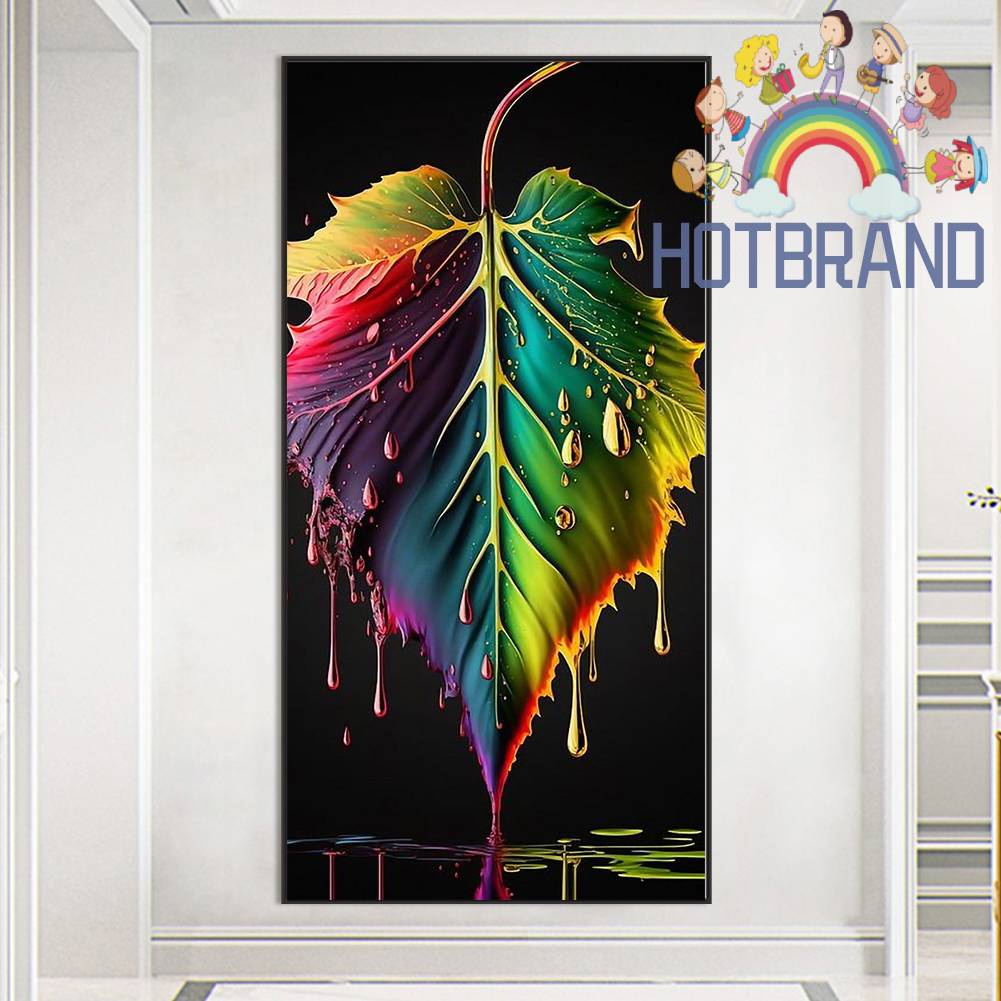 Tranh Đính Đá Kim Cương Toàn Bộ 5D DIY Hình Vẽ Lá Trang Trí Nhà Cửa