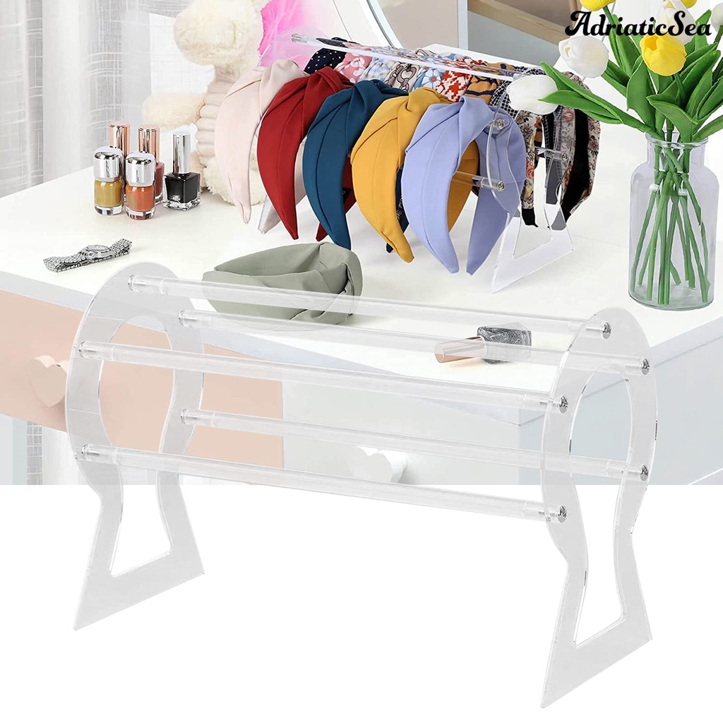 1 Bộ Giá Đỡ Trưng Bày Băng Đô Bằng Acrylic Trong Suốt Dễ Lắp Ráp Cho Nữ