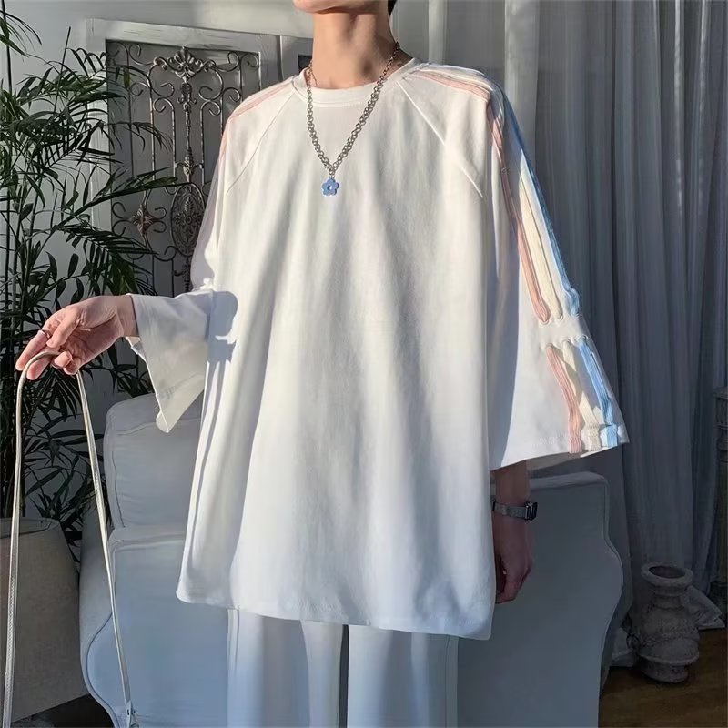 Áo Thun Crop Top Dáng Rộng Phong Cách Hong Kong Thời Trang Mùa Hè 2022 Mới Cho Nam