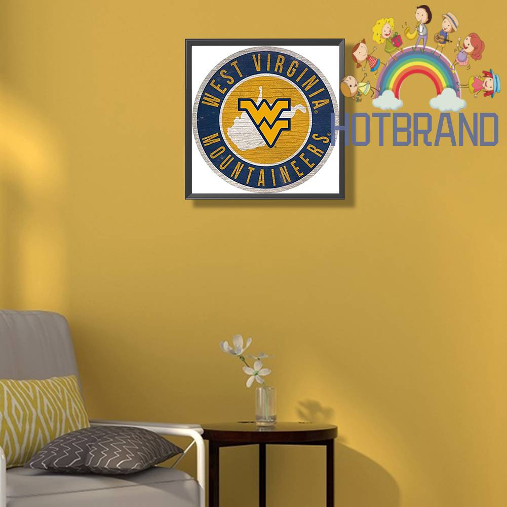 Tranh Đính Đá Kim Cương Toàn Bộ 5D DIY Hình Đại Học West Virginia