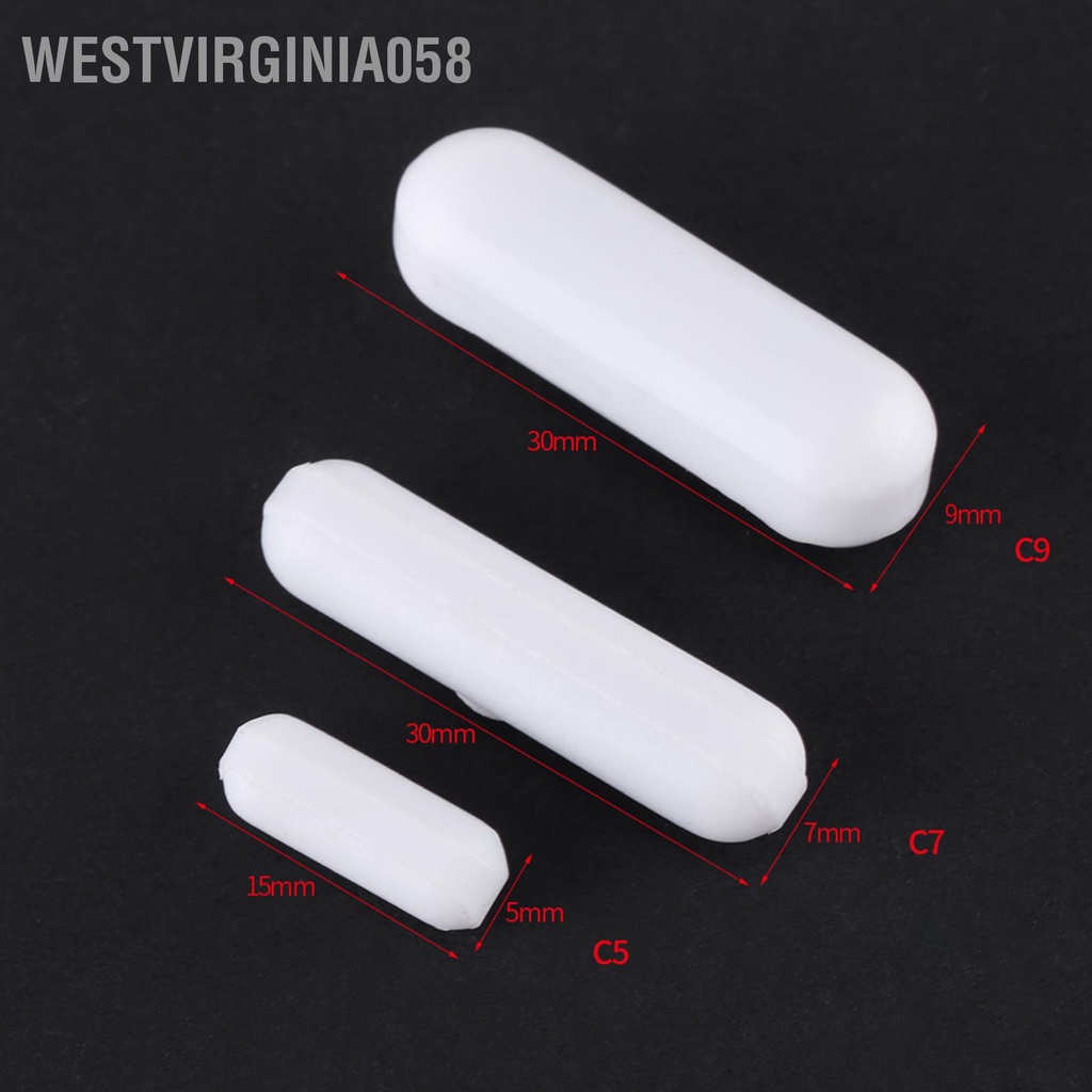 Westvirginia058 5 Chiếc Loại C Màu Trắng PTFE Khuấy Thanh Phòng Thí Nghiệm Máy Bọ Chét Spinner Cho Trộn Từ Tính