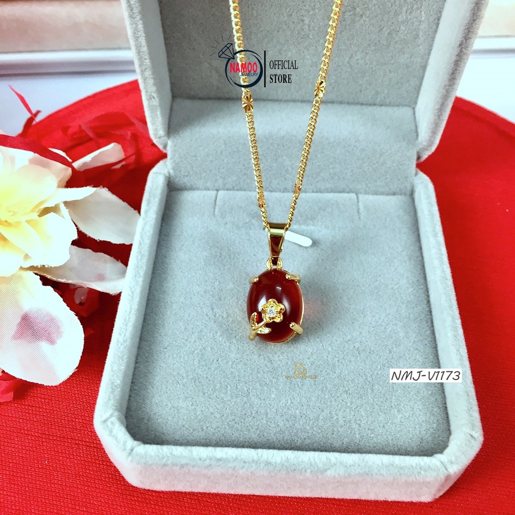 Dây chuyền Mạ Vàng Nữ V1173 màu Xanh Và Đỏ Cực Đẹp