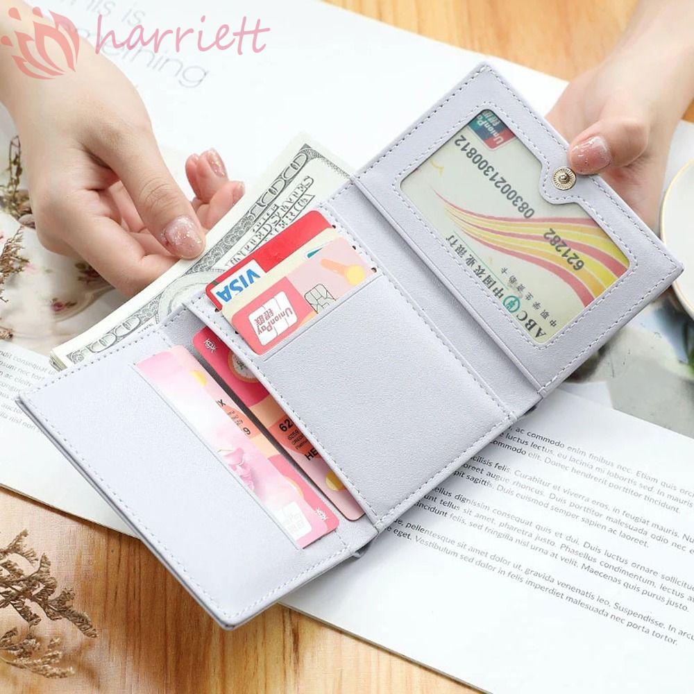 HARRIETT Ví Tiền Nữ Da PU Màu Trơn Thanh Lịch