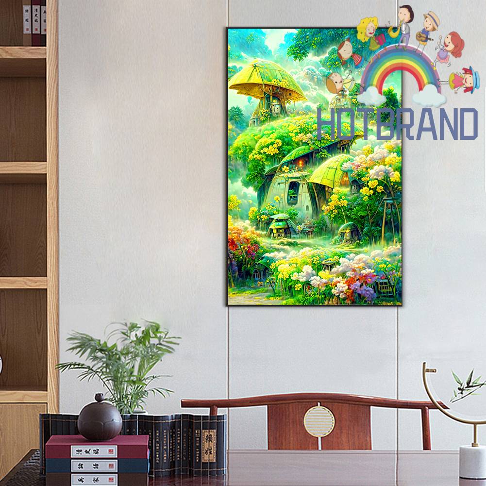 Tranh Đính Đá Kim Cương Toàn Bộ 5D DIY Hình Vẽ Khu Rừng